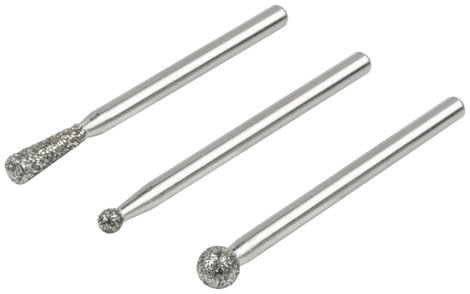 Wolfcraft 5988000 Gyémánt csiszolótoll készlet, gömb és kúpos, 3 részes. 1 készlet 2. kép