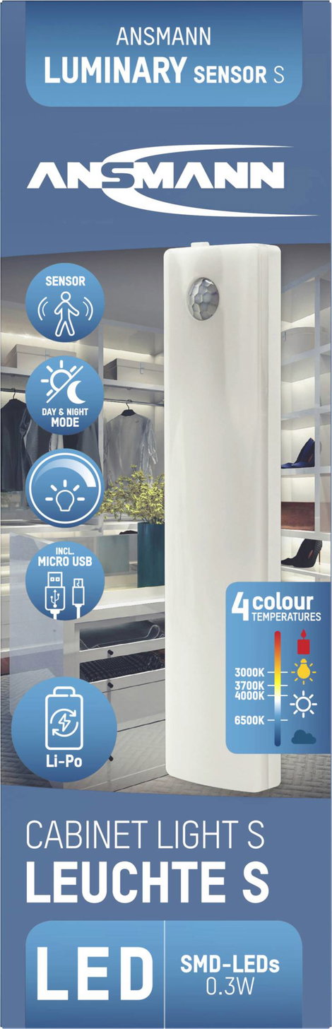 Ansmann cabinet-light-small LED-es polc alá szerelhető lámpa mozgásjelzővel LED Fixen beépített LED- 8. kép
