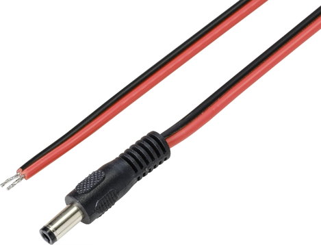 TRU COMPONENTS TC-9556652 Kisfeszültségű csatlakozóvezeték Kisfeszültségű dugó - Kábel, nyitott vége