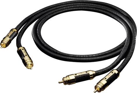 RCA audio kábel, 2x RCA dugó - 2x RCA dugó, 0,5 m, aranyozott, fekete, Oehlbach XXL Sub Xtreme