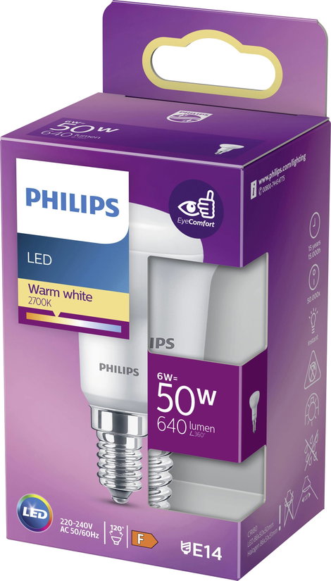 Philips Lighting 871951437192700 LED EEK F (A - G) E14 Reflektor 6 W = 60 W Melegfehér (Ø x H) 50 mm 3. kép