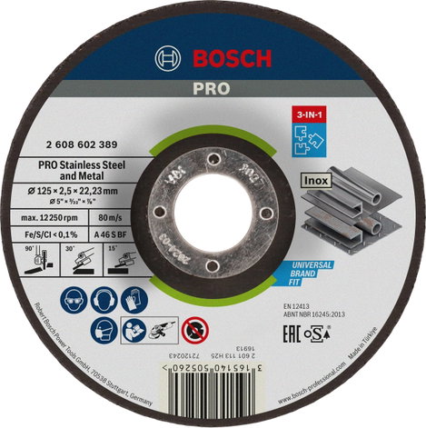 Bosch Accessories Bosch Power Tools 2608602389 Vágótárcsa, hajlított 125 mm 1 db Fém