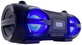 UNIVERSUM BB 500-20 Ghetto-Blaster URH AUX, Bluetooth®, CD, SD, USB Táviránytóval, Hangulatfény Feke