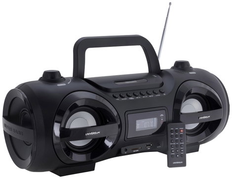UNIVERSUM BB 500-20 Ghetto-Blaster URH AUX, Bluetooth®, CD, SD, USB Táviránytóval, Hangulatfény Feke 4. kép