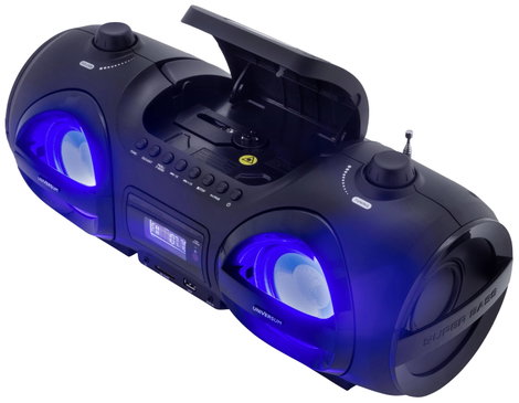 UNIVERSUM BB 500-20 Ghetto-Blaster URH AUX, Bluetooth®, CD, SD, USB Táviránytóval, Hangulatfény Feke 6. kép
