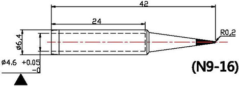 TOOLCRAFT N9-16 Forrasztóhegy Tű forma Hegy méret 0.2 mm Csúcs hossza 42 mm Tartalom, tartalmi egysé 2. kép