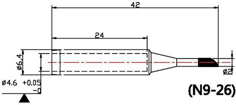 TOOLCRAFT N9-26 Forrasztóhegy Ferdén levágott, 45° Hegy méret 2 mm Csúcs hossza 42 mm Tartalom, tart 2. kép