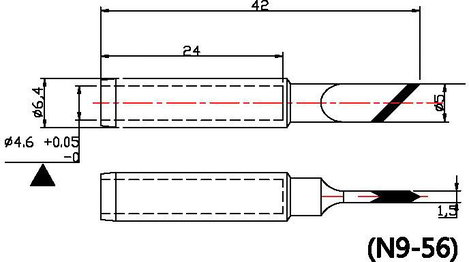 TOOLCRAFT N9-56 Forrasztóhegy Mérőhegy, 45° Hegy méret 5 mm Csúcs hossza 42 mm Tartalom, tartalmi eg 2. kép