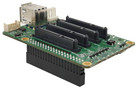 Allnet SATA HAT Quad NAS Raspberry Pi® bővítő panel Alkalmas: Raspberry Pi 4. kép