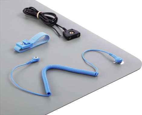 ESD asztali munkalap készlet 900 x 610 x 2 mm, szürke, TRU Components TC-9511200 2. kép