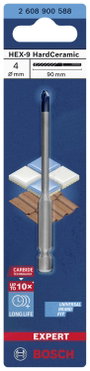 Bosch Accessories EXPERT HEX-9 HardCeramic 2608900588 Csempefúró 1 db 4 mm Teljes hossz 90 mm Hatlap 2. bélyegkép