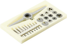 TOOLCRAFT TO-7106694 Egyvágásos menetfúró készlet 30 részes HSS M1, M1.1, M1.2, M1.4, M1.6, M1.8, M2