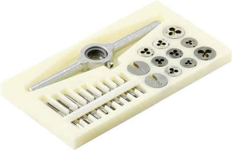 TOOLCRAFT TO-7106694 Egyvágásos menetfúró készlet 30 részes HSS M1, M1.1, M1.2, M1.4, M1.6, M1.8, M2