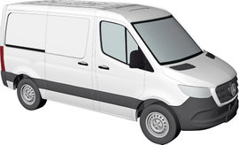 Busch 53400 H0 Személygépkocsi modell Mercedes Benz Sprinter panel kisteherautó, rövid, fehér