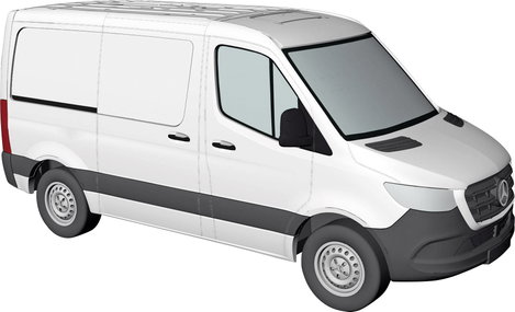 Busch 53400 H0 Személygépkocsi modell Mercedes Benz Sprinter panel kisteherautó, rövid, fehér