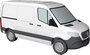 Busch 53400 H0 Személygépkocsi modell Mercedes Benz Sprinter panel kisteherautó, rövid, fehér bélyegkép