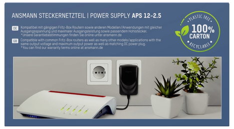 Ansmann 1201-0027 Tápegység / tápellátás 12 V/DC 2.5 A 30 W 7. kép