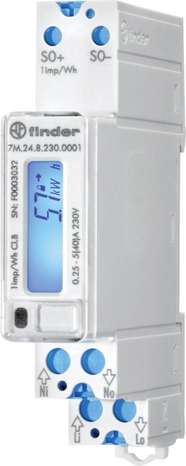 Finder 7M.24.8.230.0001 Kétirányú kalapsín számláló digitális MID konform: Nem 1 db