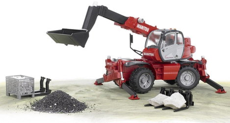 bruder Bruder Manitou MRT 2150 teleszkópos rakodógép tartozékokkal 6. kép