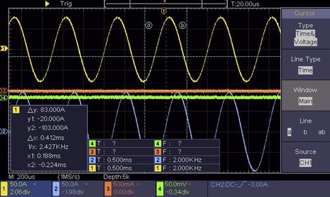 Digitális oszcilloszkóp 150 MHz 4 csatornás 1 GSa/mp 80 kpts 8 bit DSO, Voltcraft DSO-2154 SE 14. kép