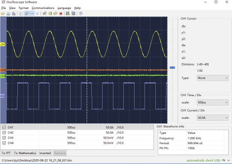 Digitális oszcilloszkóp 150 MHz 4 csatornás 1 GSa/mp 80 kpts 8 bit DSO, Voltcraft DSO-2154 SE 19. kép