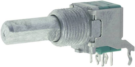 Forgó potméter, log. sztereo 10 kΩ 0,05 W ± 20 %, ALPS RK09L12B0 10KAX2 402146