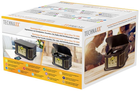 Technaxx TX-103 USB-s lemezjátszó Ékszíjhajtás Barna-antik 3. kép