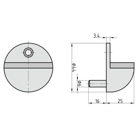 Basi 7704-0020 Ajtótámasz (Ø x Ma) 44 mm x 25 mm 3. kép