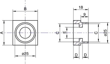 Modelcraft dupla csapágyház 19 mm 2. kép