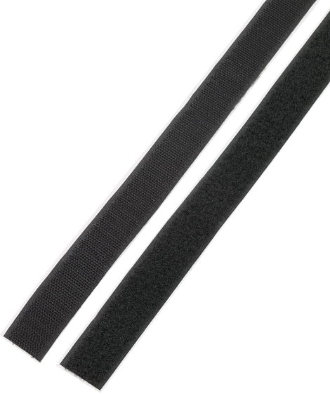 Öntapadós tépőzár pár, 1 m x 25 mm, fekete, Basetech STD-LH25/1M
