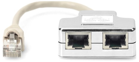 Digitus RJ45 Hálózat Átalakító CAT 5, CAT 5e [2x RJ45 dugó - 1x RJ45 dugó] Szürke 3. kép