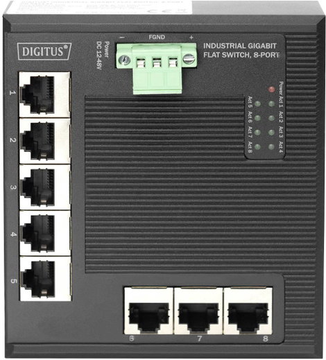 Digitus DN-651127 Ipari Ethernet switch 8 port 10 / 100 / 1000 MBit/s 9. kép