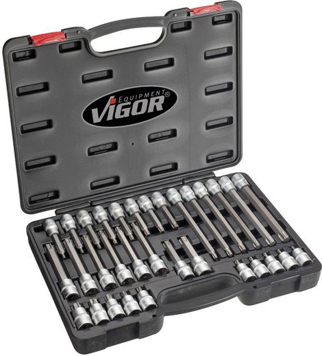 Torx kulcs készlet 12,5 mm ((1/2" ), 32 részes, Vigor V1917 2. kép