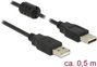 Delock USB kábel USB 2.0 USB-A dugó, USB-A dugó 0.50 m Fekete Ferritmaggal 84888 bélyegkép