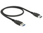 Delock USB kábel USB 2.0 USB-A dugó, USB-A dugó 0.50 m Fekete Ferritmaggal 84888 2. bélyegkép