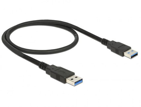 Delock USB kábel USB 2.0 USB-A dugó, USB-A dugó 0.50 m Fekete Ferritmaggal 84888 2. kép