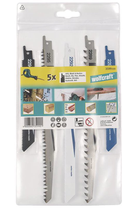 Fűrészlap szúrófűrészhez, 5 db, Wolfcraft 3599000 3. kép