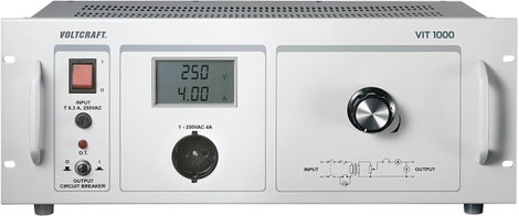 Szabályozható leválasztó transzformátor 1-250 VAC 1000 VA, Voltcraft VIT 1000