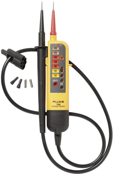 Kétpólusú feszültségvizsgáló CAT II 690 V, CAT III 600 V FLUKE-T90