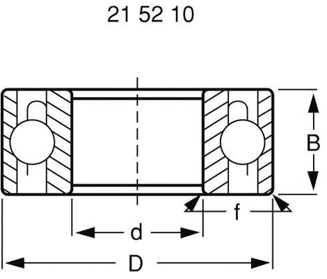 Modelcraft radiális golyóscsapágy, krómacél, Ø32 x Ø15 x 9 mm 2. kép