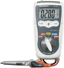 Digitális multiméter, mérőműszer, beépített LED-es zseblámpa 600V AC/DC max.200mA AC/DC VOLTCRAFT VC