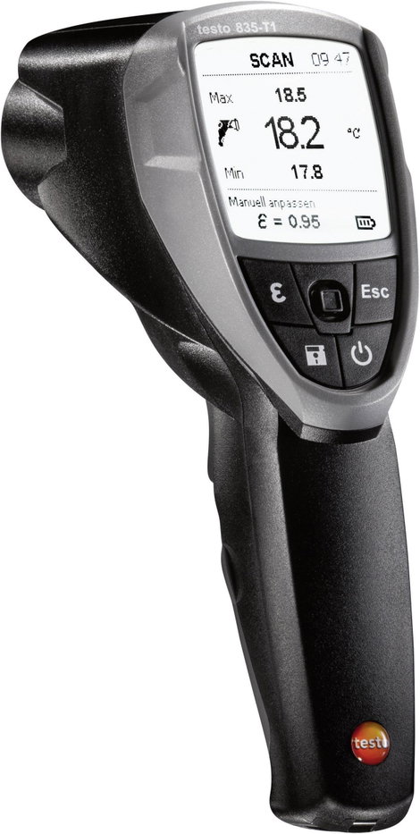 Infrahőmérő, távhőmérő 50:1 optikával -30...+600 °C Testo 835-T1