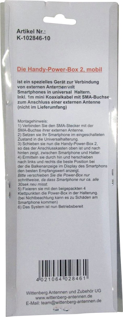 Mobiltelefon antenna jel erősítő autóba Wittenberg Handy Power Boksz 2 2. kép