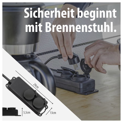 Kültéri hálózati elosztó 2részes aljzattal IP44 védettséggel Brennenstuhl 1159930 5. kép
