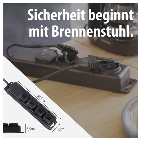 Kültéri hálózati elosztó 4részes aljzattal IP44 védettséggel Brennenstuhl 1159960 5. kép