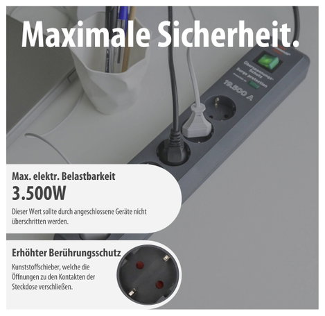Hálózati elosztó 6 részes, kapcsolóval, antracit, Brennenstuhl 1159540366 5. kép