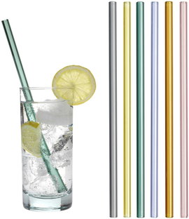 Trinkhalme aus farbigem Glas 21 cmSzívószálak színes üvegből 14.2019.06