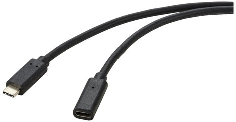 Renkforce USB kábel USB 3.2 Gen2 (USB 3.1 Gen2) USB-C® dugó, USB-C® alj 2.00 m Fekete PVC köpeny RF-