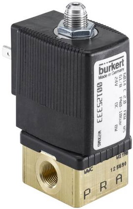 Bürkert Közvetlen vezérlésű szelep 125333 6014 24 V/DC Ház anyaga Sárgaréz Tömítőanyag FKM 1 db