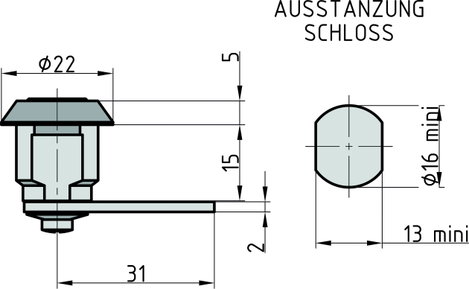 Basi 9000-1310 Karos zár Ezüst 2. kép
